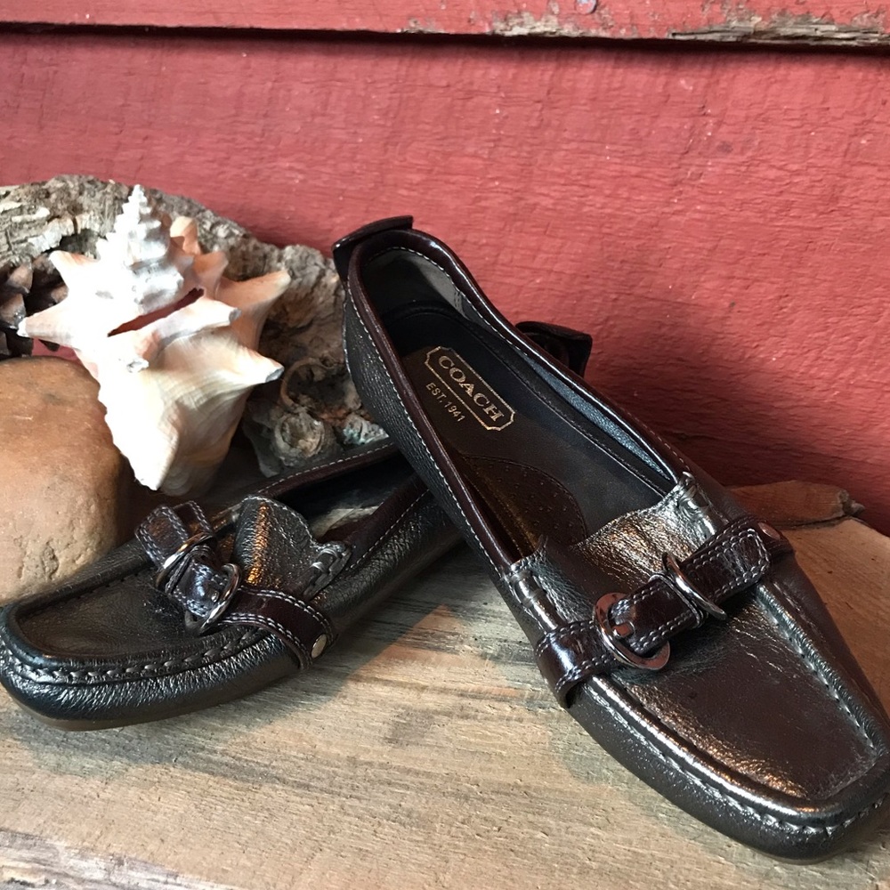 • Vintage Pewter COACH Loafers • - Picture 1 of 6